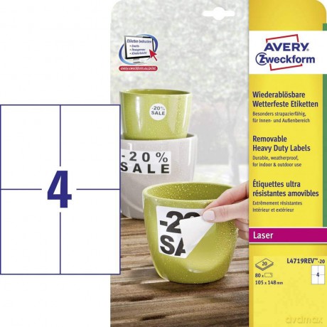80 AVERY Zweckform wetterfeste Folieneti