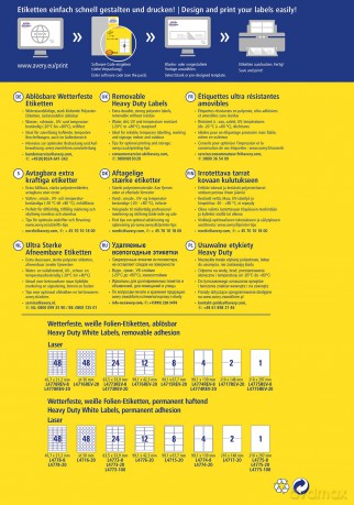 80 AVERY Zweckform wetterfeste Folieneti