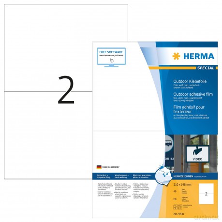 80 HERMA Folien-Kraftklebe-Etiketten 954