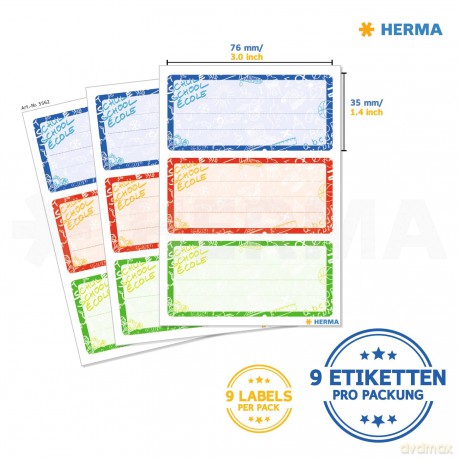 9 HERMA Schuletiketten 5562 Schoolydoo