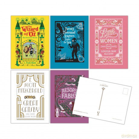 A Vintage Library 50 Classic Book Cover Postcards [KSIĄŻKA]