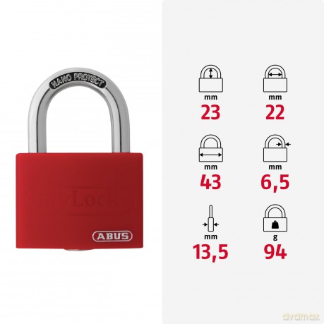 ABUS Vorhngeschloss myLock T65AL/40