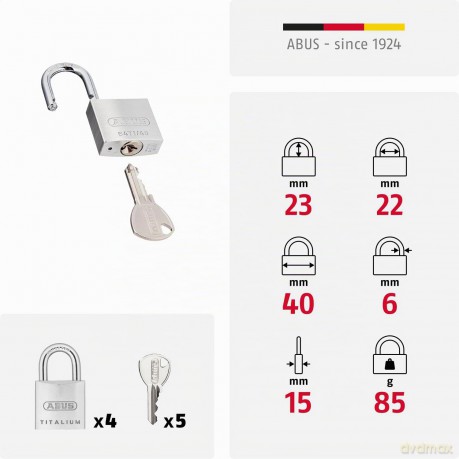 ABUS Vorhngeschloss Quads 64TI/40