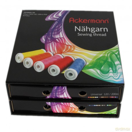 Ackermann: ACKERMANN Nhgarnbox (schwarz) mit 36 Fa