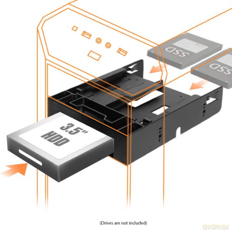 Adapter IcyDock 3,5" -> 5,25" + 2x6,3c