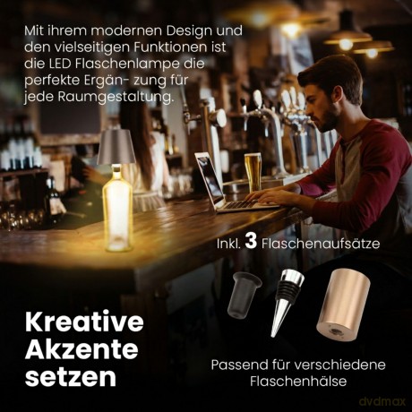 AddLiving LED Flaschenleuchte Bronze