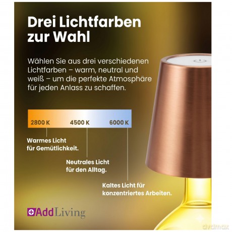 AddLiving LED Flaschenleuchte Bronze