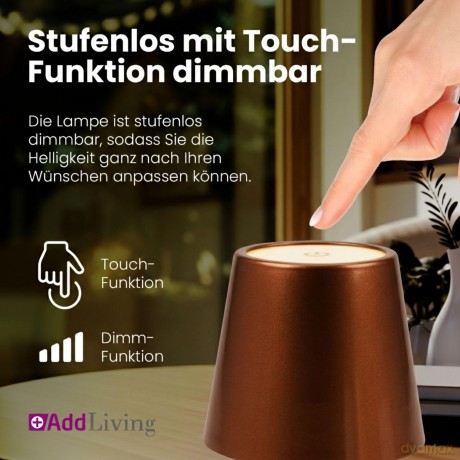 AddLiving LED Flaschenleuchte Bronze