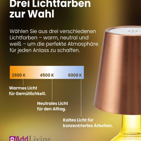 AddLiving LED Flaschenleuchte Bronze