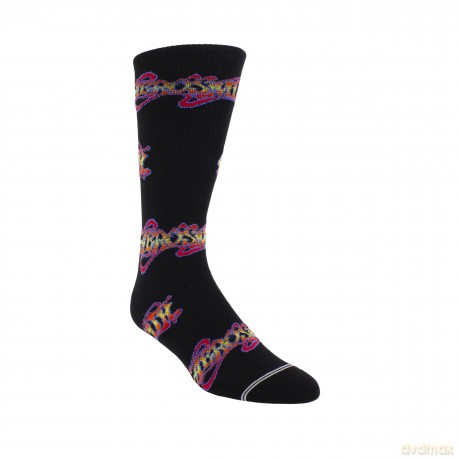 Aerosmith Rock Tour All Over Logo Crew Socks (One Size)
