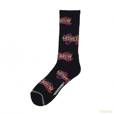 Aerosmith Rock Tour All Over Logo Crew Socks (One Size)