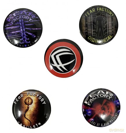 Fear Factory: Albums 1992-2001 Button Badge Set