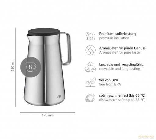 alfi Isolierkanne Drive silber 1,0 l