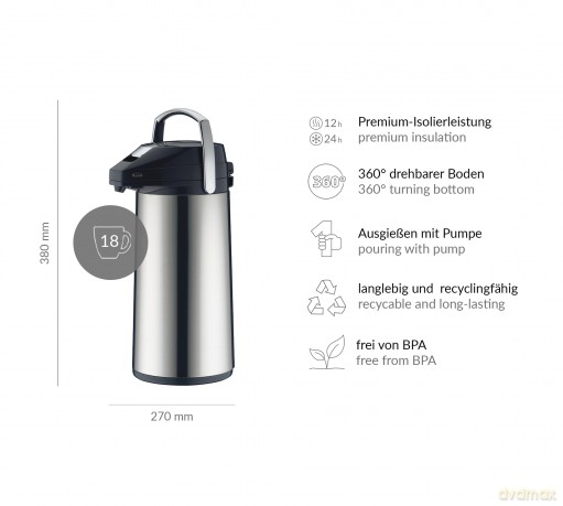 alfi Isolierkanne silber 2,2 l