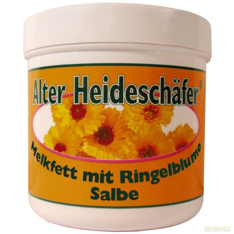 Alter Heideschfer Melkfett mit Ringelbl