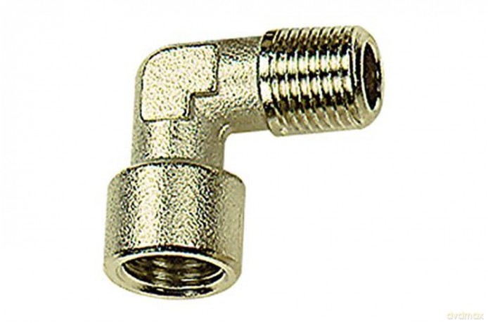 Riegler: Angled Piece, It/Et, G/R 1/8, Af 10, Nickel-Plated Brass