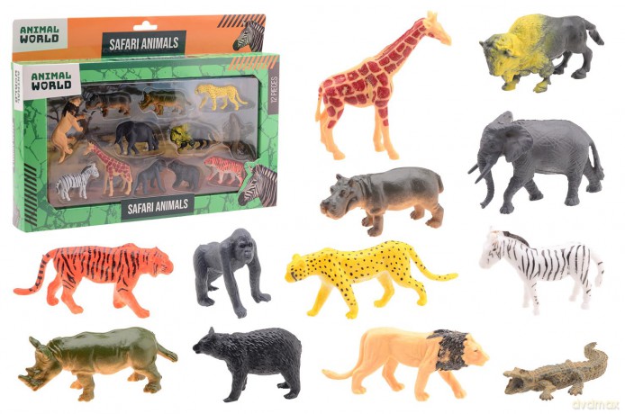 Animal World - Wilde Dieren Speelset 12dlg.