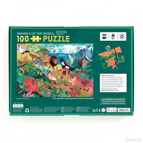 Animals of the World 100 Piece Puzzle [KSIĄŻKA]