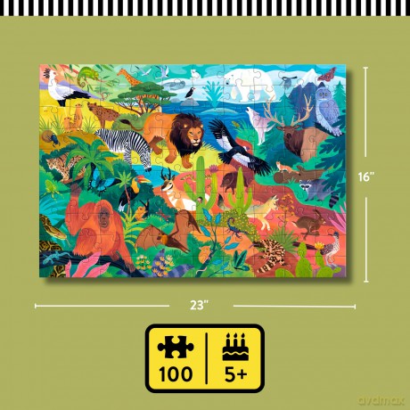 Animals of the World 100 Piece Puzzle [KSIĄŻKA]