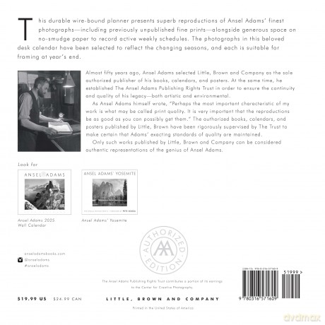 Ansel Adams 2025 Engagement Calendar [KSIĄŻKA]