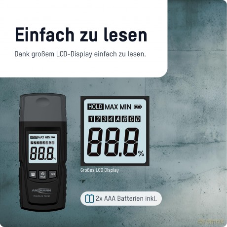 Ansmann: ANSMANN 1900-0116 Feuchtemessgert schwa