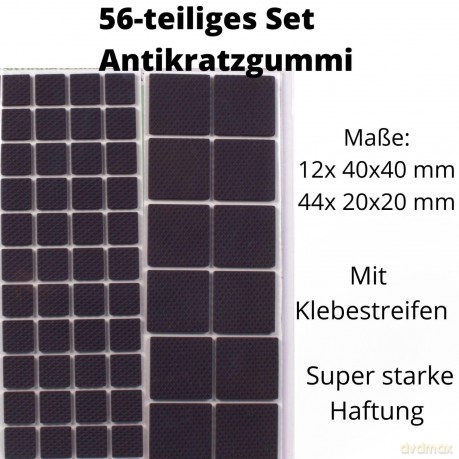 Antikras rubber 56 dlg zwart