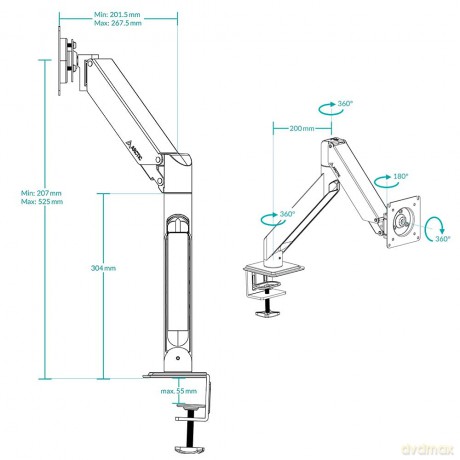 ARCTIC X1-3D Tischhalterung fźr 1 Monito