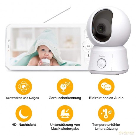 Arenti 2MP/1080P Wi-Fi Video Baby Monito