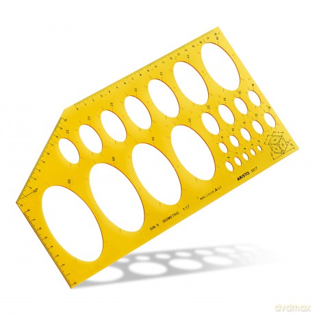 Aristo: ARISTO Zeichenschablone ISOMETRIC orange