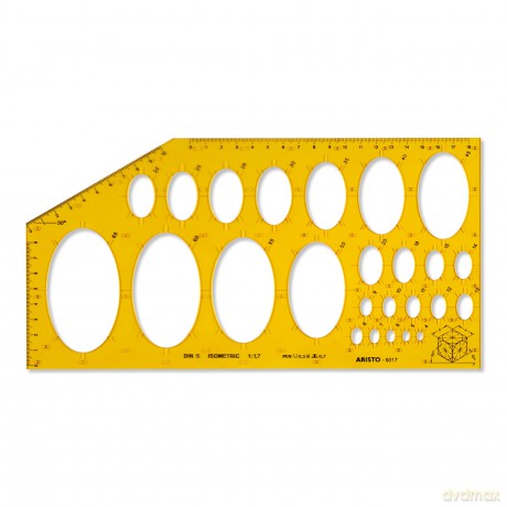 Aristo: ARISTO Zeichenschablone ISOMETRIC orange