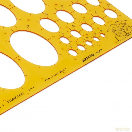 Aristo: ARISTO Zeichenschablone ISOMETRIC orange