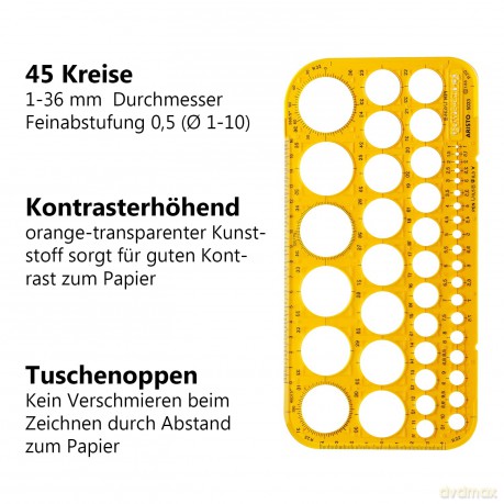 Aristo: ARISTO Zeichenschablone orange