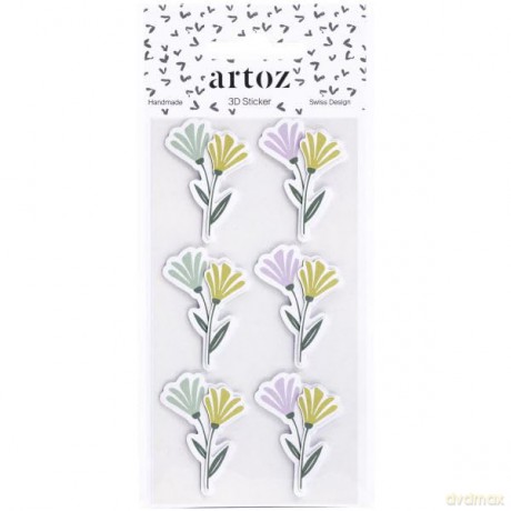 Artoz: artoz Aufkleber 3D Blumen, 6 St.