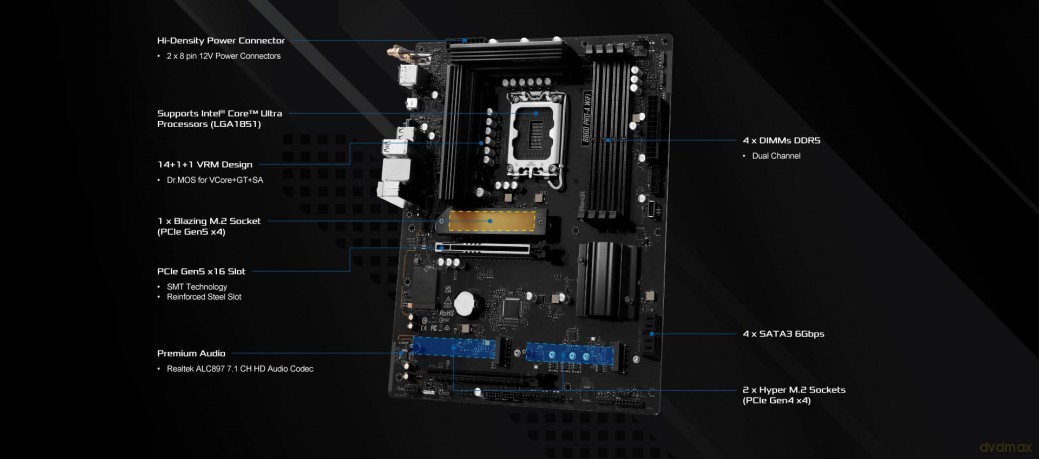 ASRock B860M Pro-A WiFi 1851 mATX HDMIDP
