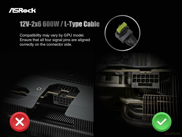 ASRock CB-12V2X6L600W GPU 90° Winkelkabe