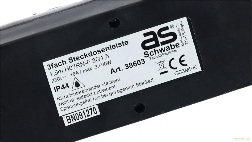 As-Schwabe: as-Schwabe Baustellen 3-fach Steckdosenl