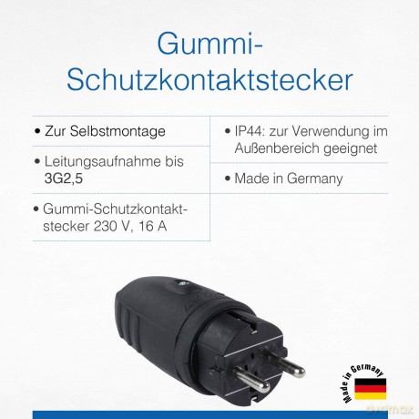 As-Schwabe: as-Schwabe Gummi Schuko-Stecker