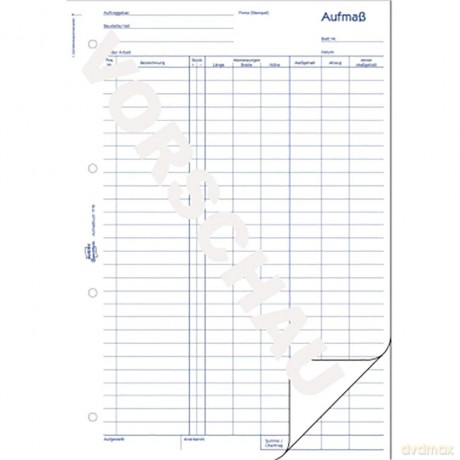 Aufmassbuch A4 50Bl Sd.