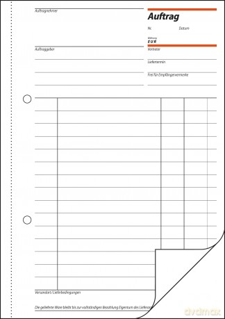 Auftrag,A5,2x50Blatt,2-Fach