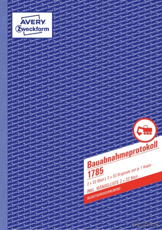 AVERY Zweckform Formularbuch 1785 Bauabn