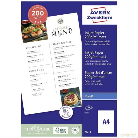 Avery Zweckform: AVERY Zweckform Fotopapier 2681 DIN A4 m