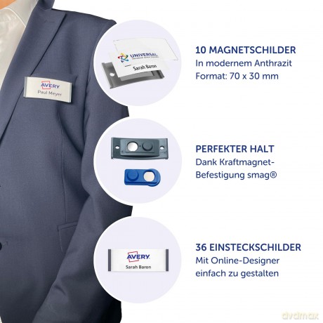 Avery Zweckform: AVERY Zweckform Namensschilder mit Magne