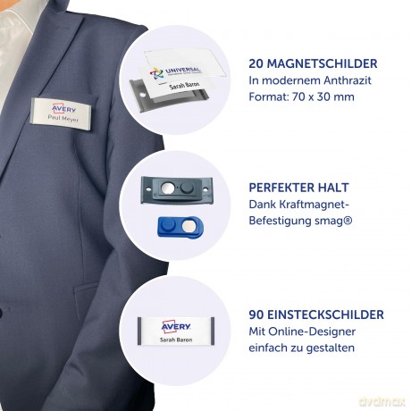 Avery Zweckform: AVERY Zweckform Namensschilder mit Magne