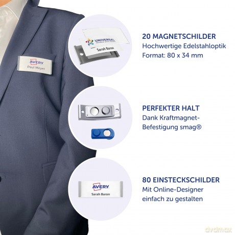 Avery Zweckform: AVERY Zweckform Namensschilder mit Magne