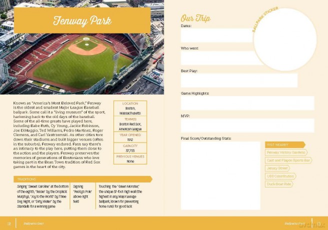 Ballparks and Baseball Sticker Logbook [KSIĄŻKA]