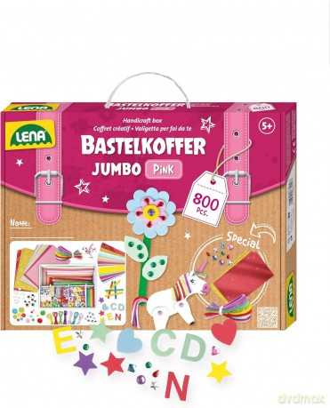 Bastelkoffer Jumbo pink, Faltschachtel