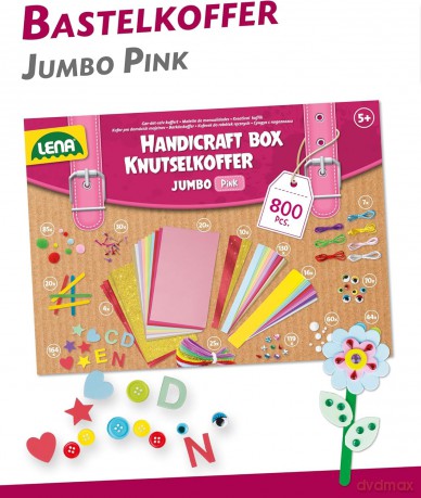Bastelkoffer Jumbo pink, Faltschachtel