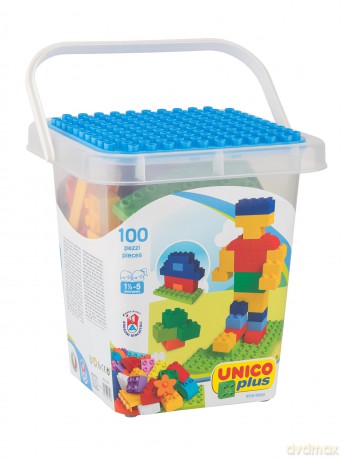 Bausteine 100 Teile im Eimer Unico