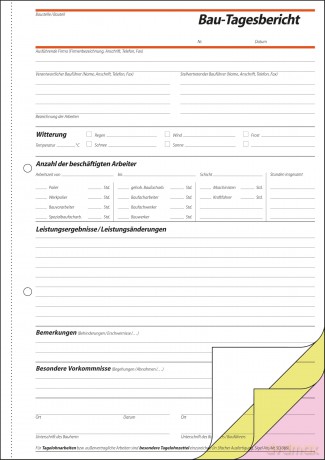Bautagebuch,A4,3x40Bl.3-Fach