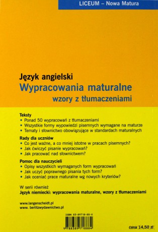 Wypracowania maturalne. Język angielski [KSIĄŻKA]